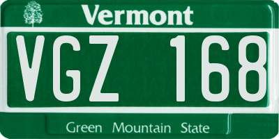 VT license plate VGZ168