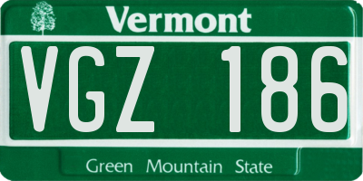 VT license plate VGZ186