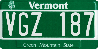 VT license plate VGZ187