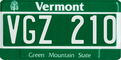 VT license plate VGZ210