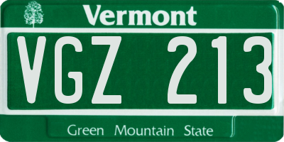 VT license plate VGZ213
