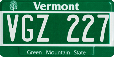 VT license plate VGZ227