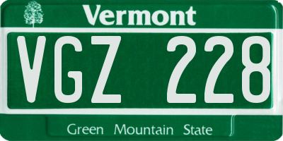 VT license plate VGZ228