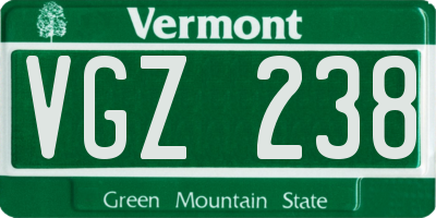 VT license plate VGZ238