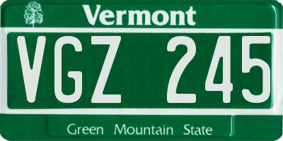 VT license plate VGZ245