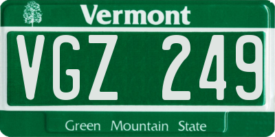 VT license plate VGZ249