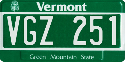 VT license plate VGZ251