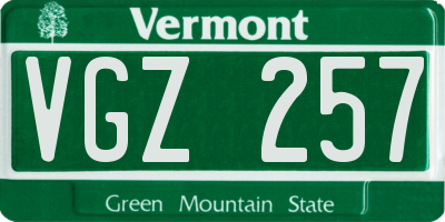 VT license plate VGZ257