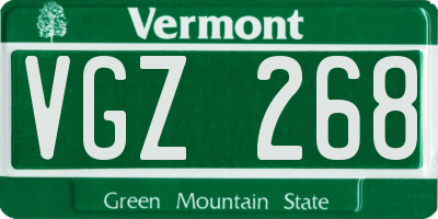 VT license plate VGZ268
