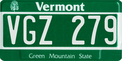 VT license plate VGZ279