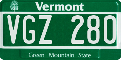 VT license plate VGZ280