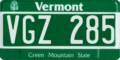 VT license plate VGZ285