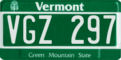 VT license plate VGZ297