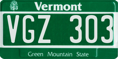 VT license plate VGZ303