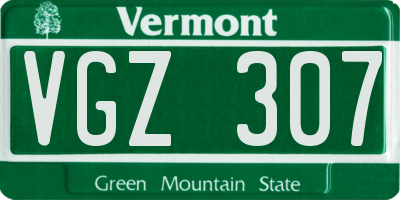 VT license plate VGZ307