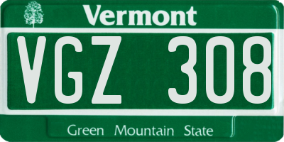 VT license plate VGZ308