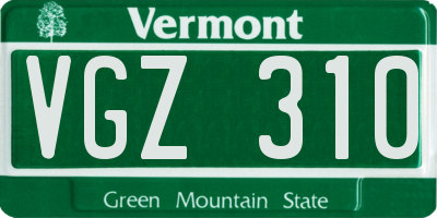 VT license plate VGZ310