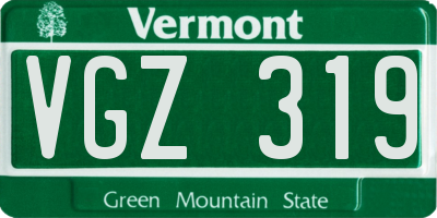 VT license plate VGZ319