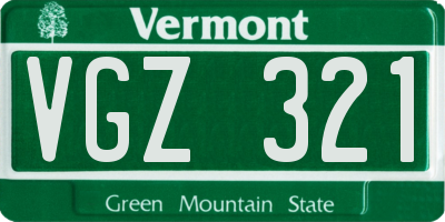 VT license plate VGZ321