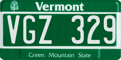 VT license plate VGZ329