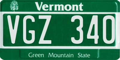 VT license plate VGZ340