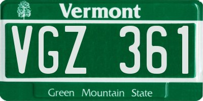 VT license plate VGZ361