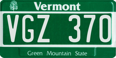 VT license plate VGZ370