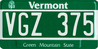 VT license plate VGZ375