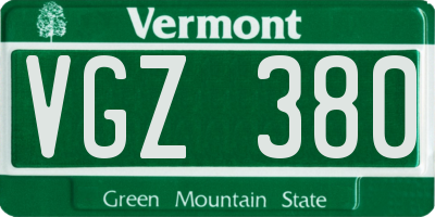 VT license plate VGZ380