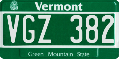 VT license plate VGZ382