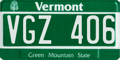 VT license plate VGZ406