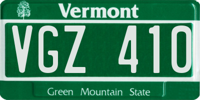 VT license plate VGZ410