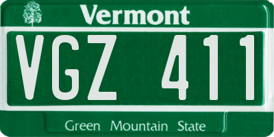 VT license plate VGZ411