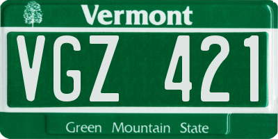 VT license plate VGZ421