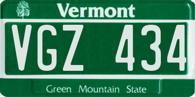 VT license plate VGZ434