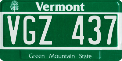 VT license plate VGZ437