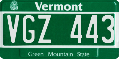 VT license plate VGZ443