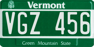 VT license plate VGZ456