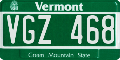 VT license plate VGZ468
