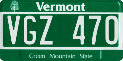 VT license plate VGZ470