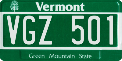 VT license plate VGZ501