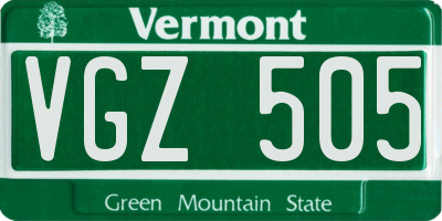 VT license plate VGZ505
