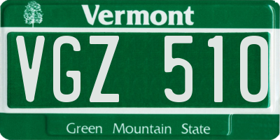 VT license plate VGZ510