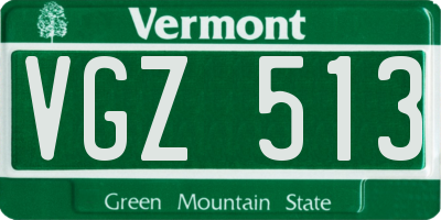 VT license plate VGZ513
