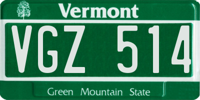 VT license plate VGZ514