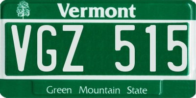 VT license plate VGZ515