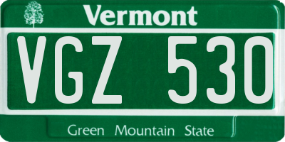 VT license plate VGZ530