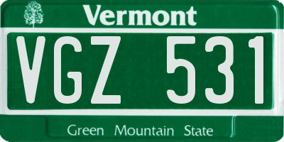 VT license plate VGZ531