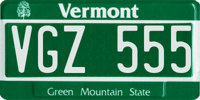 VT license plate VGZ555