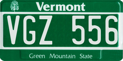 VT license plate VGZ556